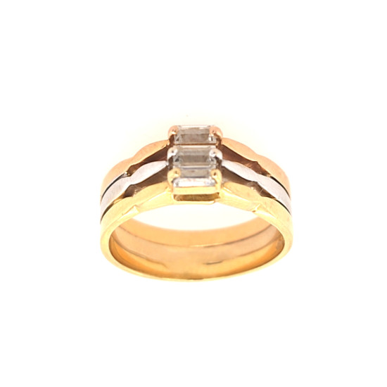 Pre Owned 18ct 3 Colour Diamond Ring ZX106 Pre Owned 18ct 3 Colour Diamond Ring ZX106